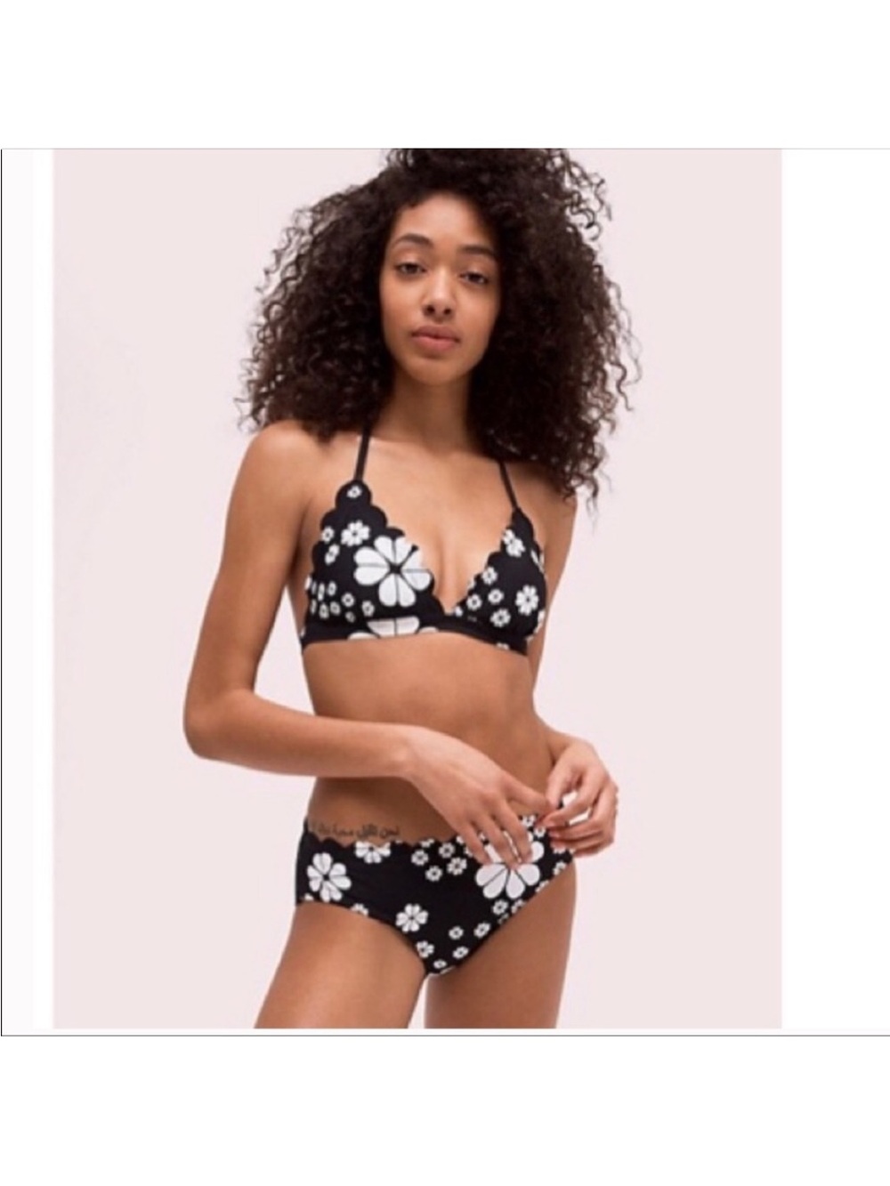 kate spade Black and White Floral Bikini Set